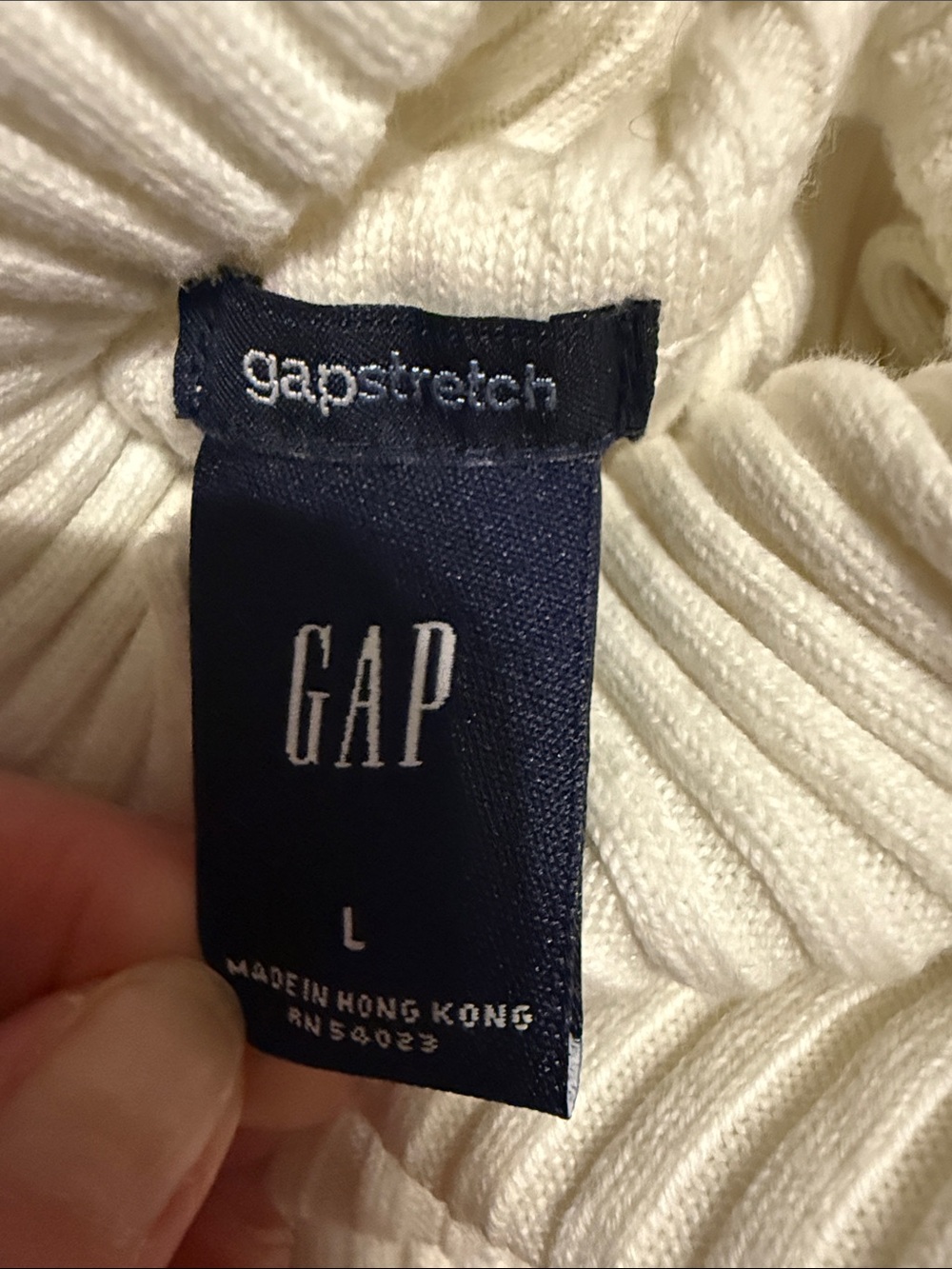 GAP GAP STRETCH Cream Ribbed Turtleneck Sweater - Picture 2 of 5